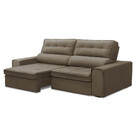 Sofá 3 Lugares Retrátil Reclinável Veludo 210cm Ravena Fergui