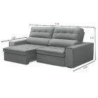 Sofá 3 Lugares Retrátil Reclinável Veludo 210cm Ravena Fergui