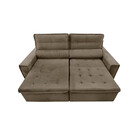 Sofá 3 Lugares Retrátil Reclinável Veludo 220cm Bogotá Tiba