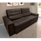 Sofá 3 Lugares Retrátil Reclinável Veludo 220cm Bogotá Tiba