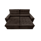 Sofá 3 Lugares Retrátil Reclinável Veludo 220cm Bogotá Tiba