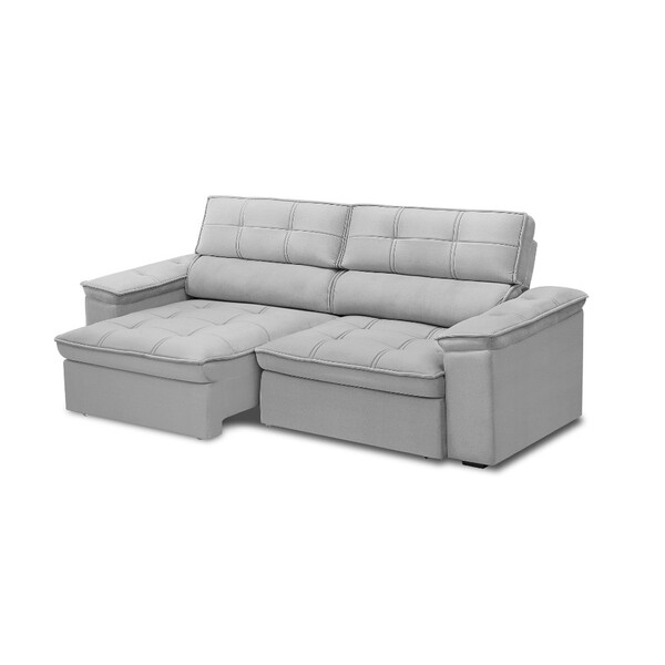 Sofá 3 Lugares Retrátil Reclinável Veludo 220cm Suíça Ferguile