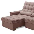 Sofá 3 Lugares Retrátil Reclinável Veludo 220cm Suíça Ferguile