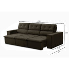 Sofá 3 Lugares Retrátil Reclinável Veludo 230cm Barém Ferguile