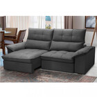 Sofá 3 Lugares Retrátil Reclinável Veludo 230cm Cartaxo Fergu