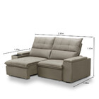 Sofá 3 Lugares Retrátil Reclinável Veludo 230cm Parma Ferguile