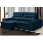 Sofá 3 Lugares Retrátil Reclinável Veludo 230cm Ravena Fergui