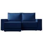 Sofá 3 Lugares Retrátil Sarov Linho Azul Marinho