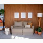 Sofá 3 Lugares Retrátil Sarov Suede Bege