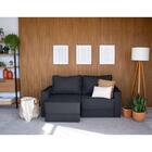 Sofá 3 Lugares Retrátil Sarov Suede Grafite