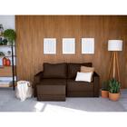 Sofá 3 Lugares Retrátil Sarov Suede Marrom