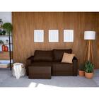 Sofá 3 Lugares Retrátil Sarov Suede Marrom
