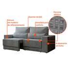 Sofá 3 Lugares Retrátil Sochi Linho Cinza