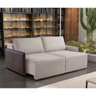 Sofá 3 Lugares Retrátil Urban Com Entrada Usb Linho Bege E Ma