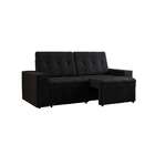 Sofá 3 Lugares Retrátil Zoy Plush Suede Preto