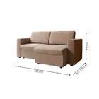 Sofá 3 Lugares Retrátil Zoy Suede Bege