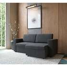 Sofá 3 Lugares Retrátil Zoy Suede Grafite