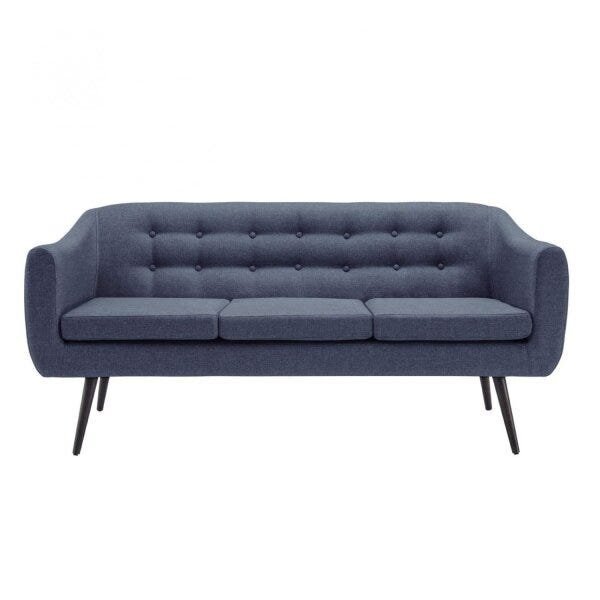 Sofá 3 Lugares Retrô Daf Mobiliário Azul Marinho