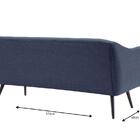 Sofá 3 Lugares Retrô Daf Mobiliário Azul Marinho