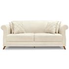 Sofa 3 Lugares Retro Polo 200cm Com Almofada Linho Ezz