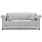 Sofa 3 Lugares Retro Polo 200cm Com Almofada Linho Ezz