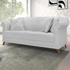 Sofa 3 Lugares Retro Polo 200cm Com Almofada Linho Ezz