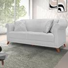 Sofa 3 Lugares Retro Polo 200cm Com Almofada Linho Ezz