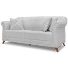 Sofa 3 Lugares Retro Polo 200cm Com Almofada Linho Ezz