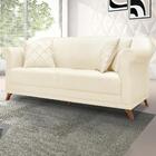 Sofa 3 Lugares Retro Polo 200cm Com Almofada Linho Ezz