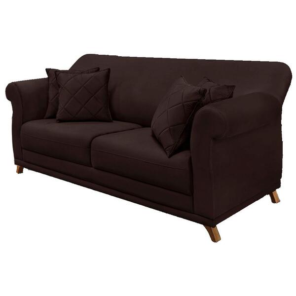 Sofa 3 Lugares Retro Polo 200cm Com Almofada Suede Ezz