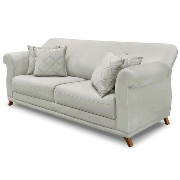 Sofa 3 Lugares Retro Polo 200cm Com Almofada Veludo Ezz