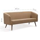 Sofá 3 Lugares Rock Veludo Marrom Claro