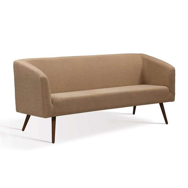 Sofá 3 Lugares Rock Veludo Marrom Claro