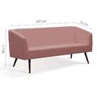 Sofá 3 Lugares Rock Veludo Rosa