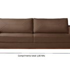 Sofá 3 Lugares Roma Bouclê 1,80m Marrom