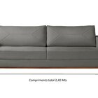 Sofá 3 Lugares Roma Bouclê 2,40m Cinza