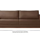 Sofá 3 Lugares Roma Bouclê 2,40m Marrom