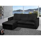 Sofá 3 Lugares Roma Com Chaise Esquerdo Corino Preto