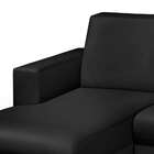 Sofá 3 Lugares Roma Com Chaise Esquerdo Corino Preto