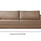 Sofá 3 Lugares Roma Veludo 1,80m Bege