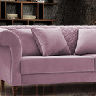 Sofá 3 Lugares Rosé Em Veludo 2,26m Magnólia