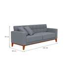 Sofá 3 Lugares Rosendal Capitonê Cinza