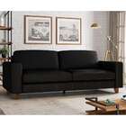 Sofá 3 Lugares Rússia Couro Preto