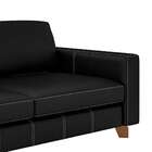 Sofá 3 Lugares Rússia Couro Preto