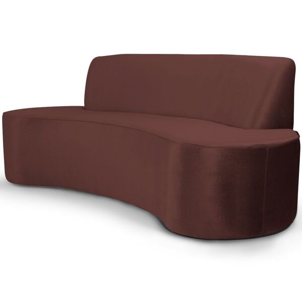 Sofá 3 Lugares Sala De Estar 180 Cm Bélgica Veludo Marrom G15