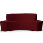 Sofá 3 Lugares Sala De Estar 180 Cm Bélgica Veludo Marsala G1