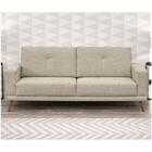 Sofá 3 Lugares Sala De Estar 180cm Capri Pés Retrô Linho Arei