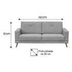 Sofá 3 Lugares Sala De Estar 180cm Capri Pés Retrô Linho Arei