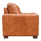 Sofá 3 Lugares Sala De Estar 200 Cm Milão Couro Marrom Envelh