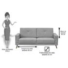 Sofá 3 Lugares Sala De Estar 200cm Capri Pés Retrô Linho Cinz